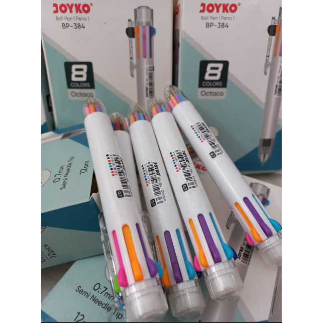 

Ball Pen Pulpen Joyko BP-384 Octaco 8 Colors 0.7 mm / Pena 8 Warna (Pcs)