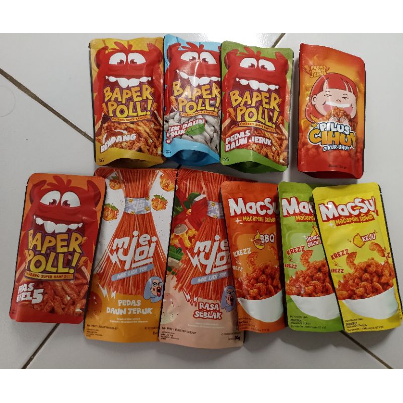 

Cemilan Keluarga Indonesia,Macaroni,Lidi-lidian,Pilus,Basreng Cekelin