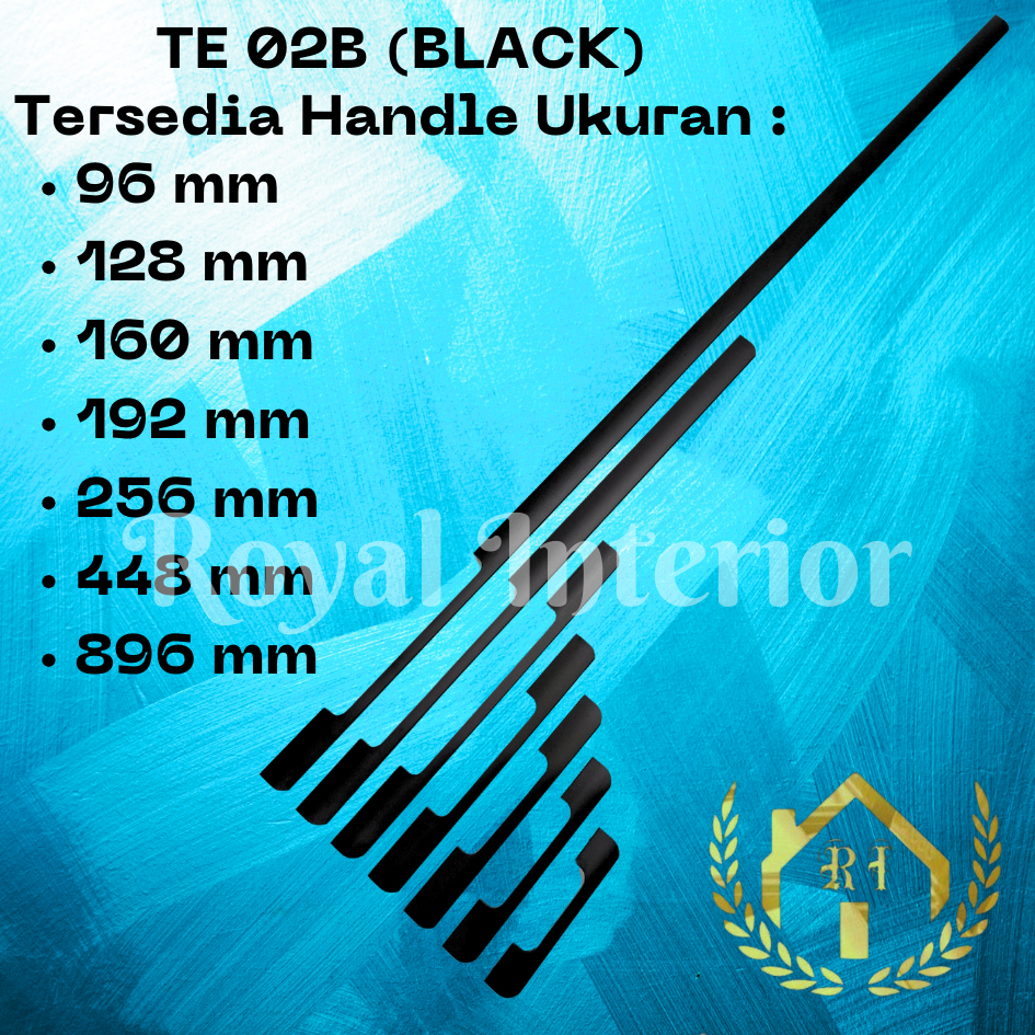 HANDLE TE 02B 160mm BLACK