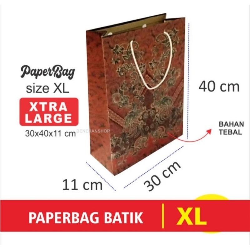 

Paper Bag Batik - Tas Kertas paperbag 30x40 craft ukuran XL / Besar