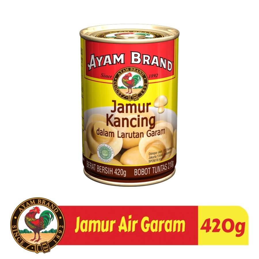 

Jamur Air Garam Kaleng Ayam Brand 420gr