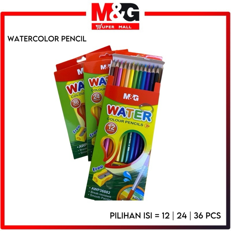 

M&G Water Color Pencil / Pensil Warna Air 12 24 36 Pcs Gratis Serutan