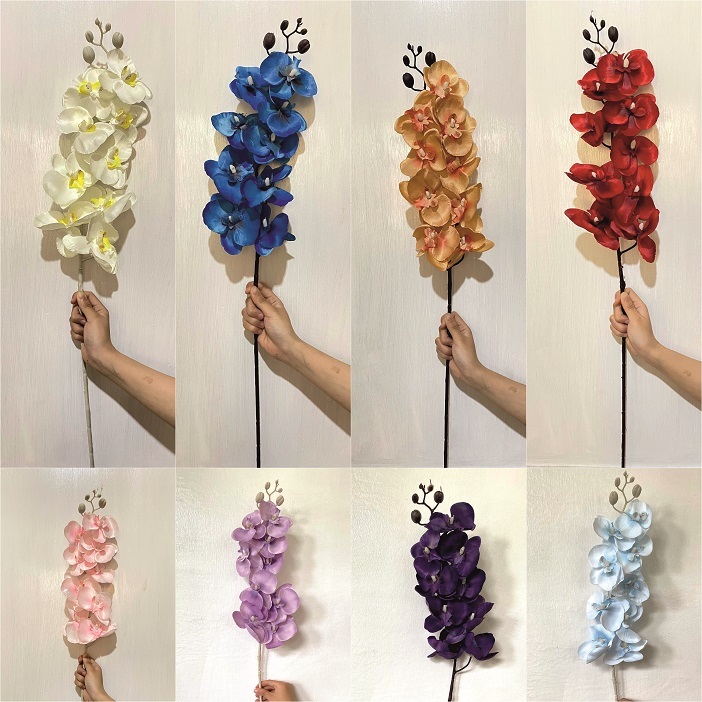 Bunga Artificial Anggrek Kain 1 Tangkai 9 Cabang Bunga