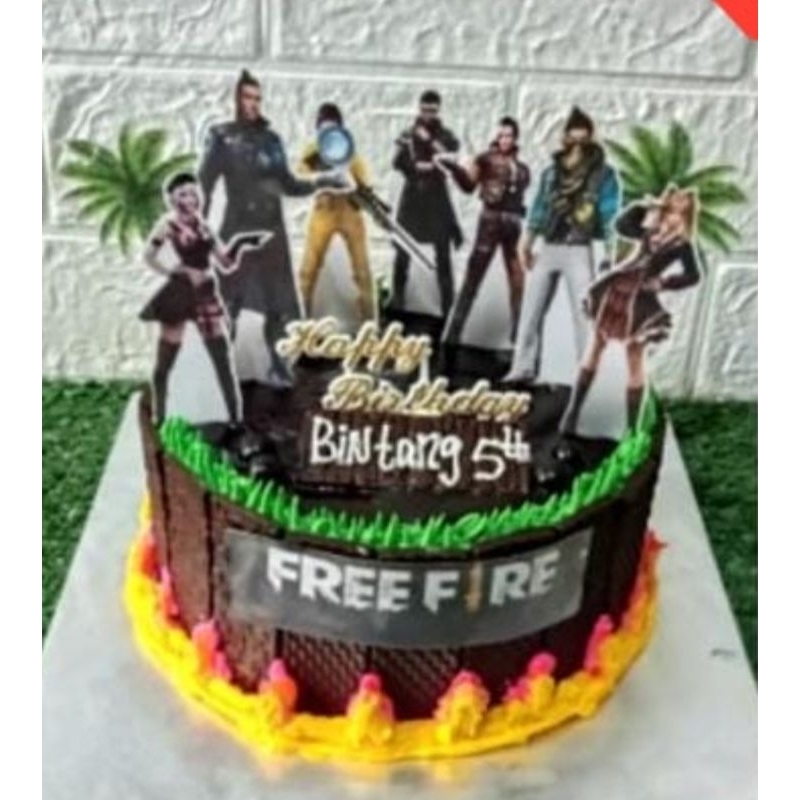 

kue ulang tahun free fire coklat batang 18cm