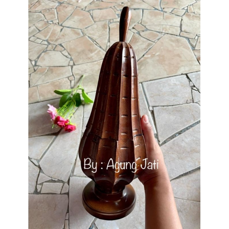 TOPLES GAMBAS DARI KAYU JATI / TOPLES PERMEN / TOPLES KAYU JATI / TEMPAT PERMEN