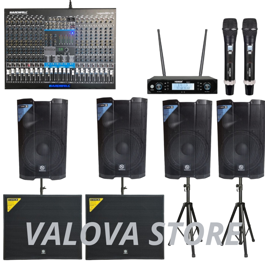 Paket 23 soundsystem HARDWELL DSR 15 PRO + Legendmix 16 + IRX118 PRO