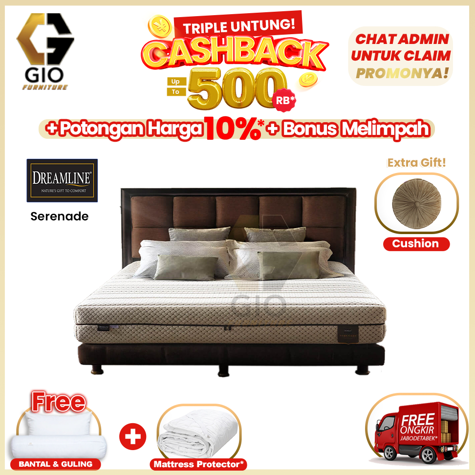 Kasur Dreamline Serenade / Dreamline Springbed Serenade (Full Set Mattress + Divan + Headboard + Bon