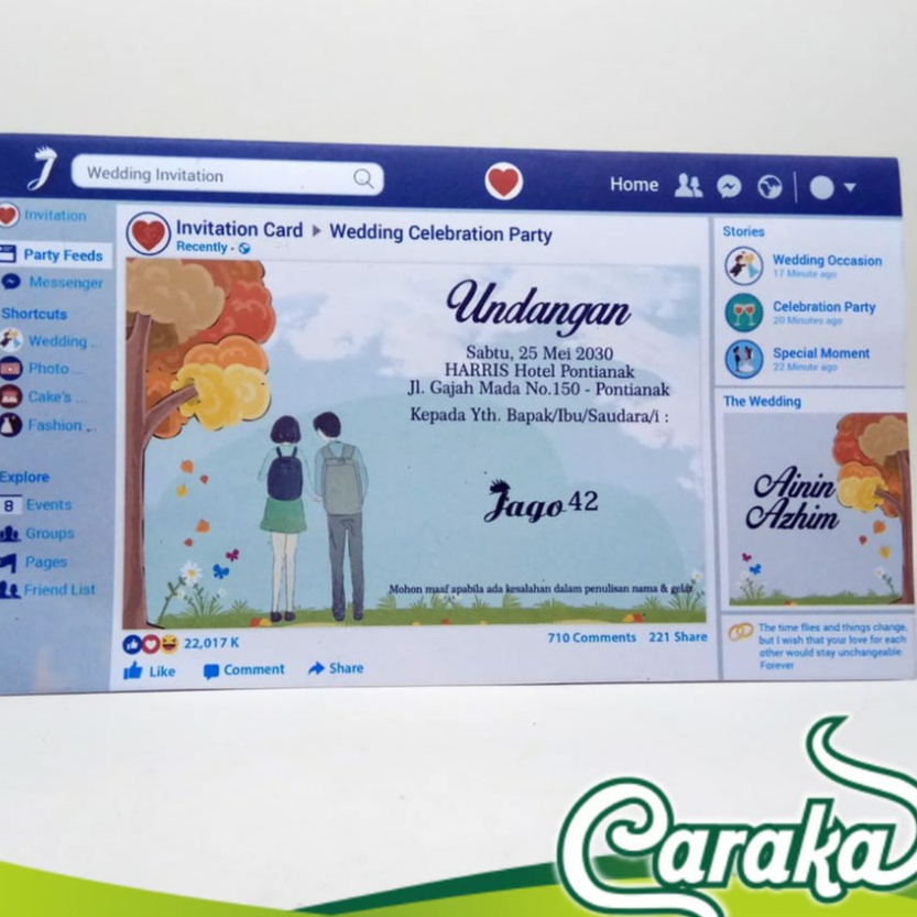 Kartu Undangan Pernikahan atau Kertas Undangan atau Blangko Undangan Kosong Terbaru Jago 42 Harga Mu