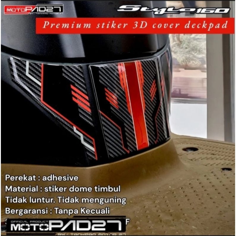 

Stiker deckpad depan STYLO 160 ressin premium