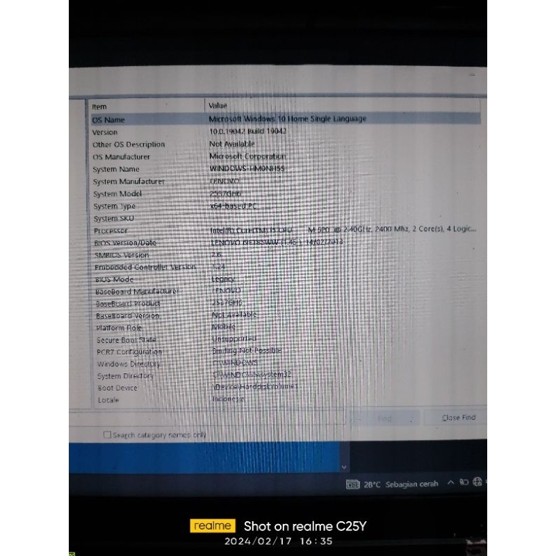 LENOVO THINKPAD i5 ram 8 HDD
