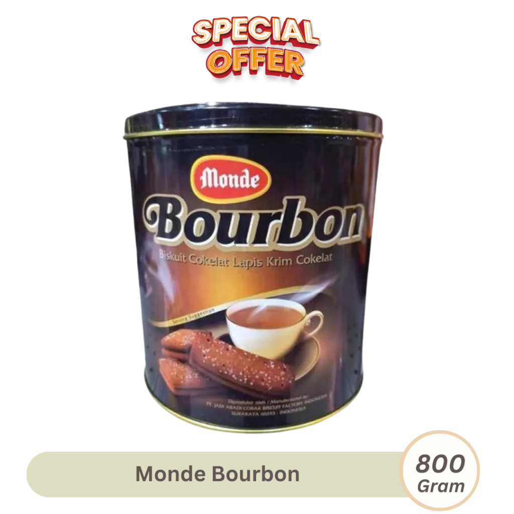 

Monde Bourbon 800gr Biskuit Coklat Lapis Krim Cokelat Biscuits Tin Kemasan Kaleng