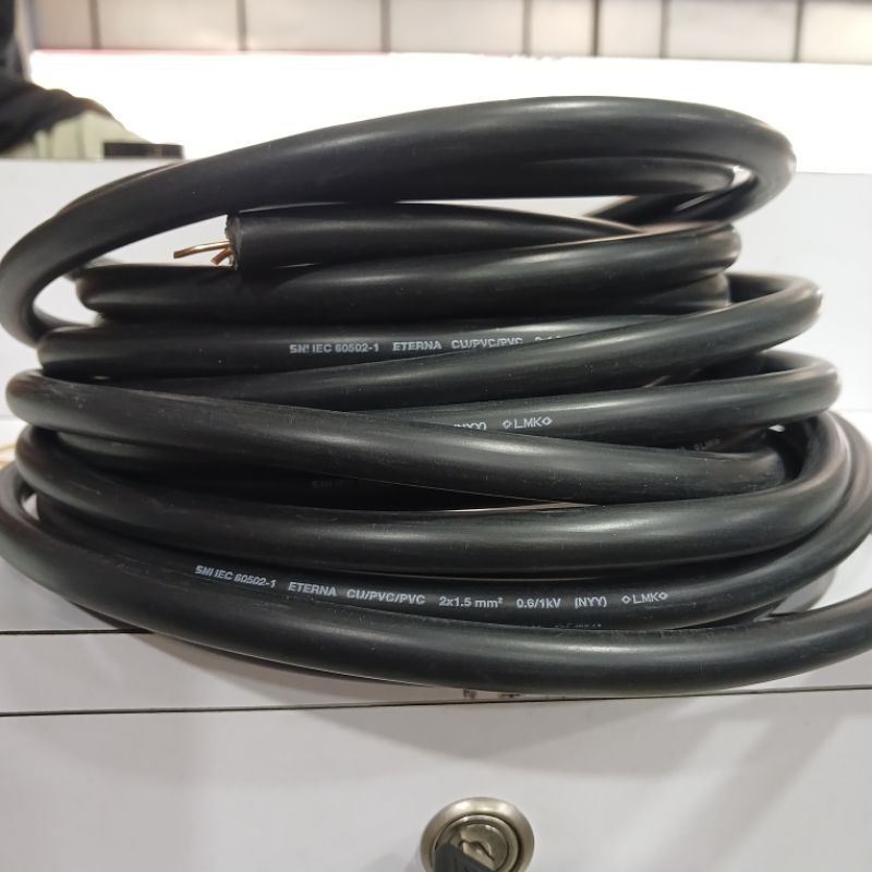 kabel listrik NYY 2x1,5mm ETERNA / kabel engkel [ecer per 1 meter]