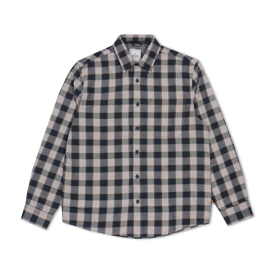 M.Gee Kemeja Lengan Panjang Pria Mgee Original Texas C018 Grey