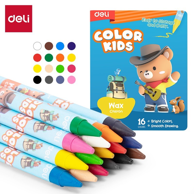 

Deli Crayon Lilin/Wax Crayon 16colors EC225-16