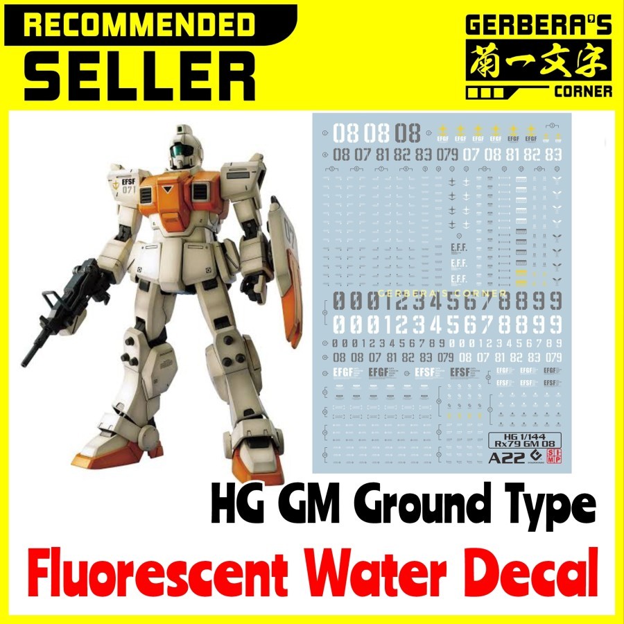 Fluorescent Water Decal HG GM Ground Type Evolution Studio