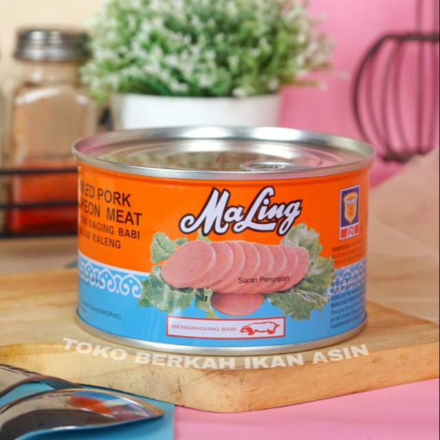 

Terbaru dan terlaris Ma Ling Luncheon Pork 397 gr TTS Canned Daging Ham Babi Maling