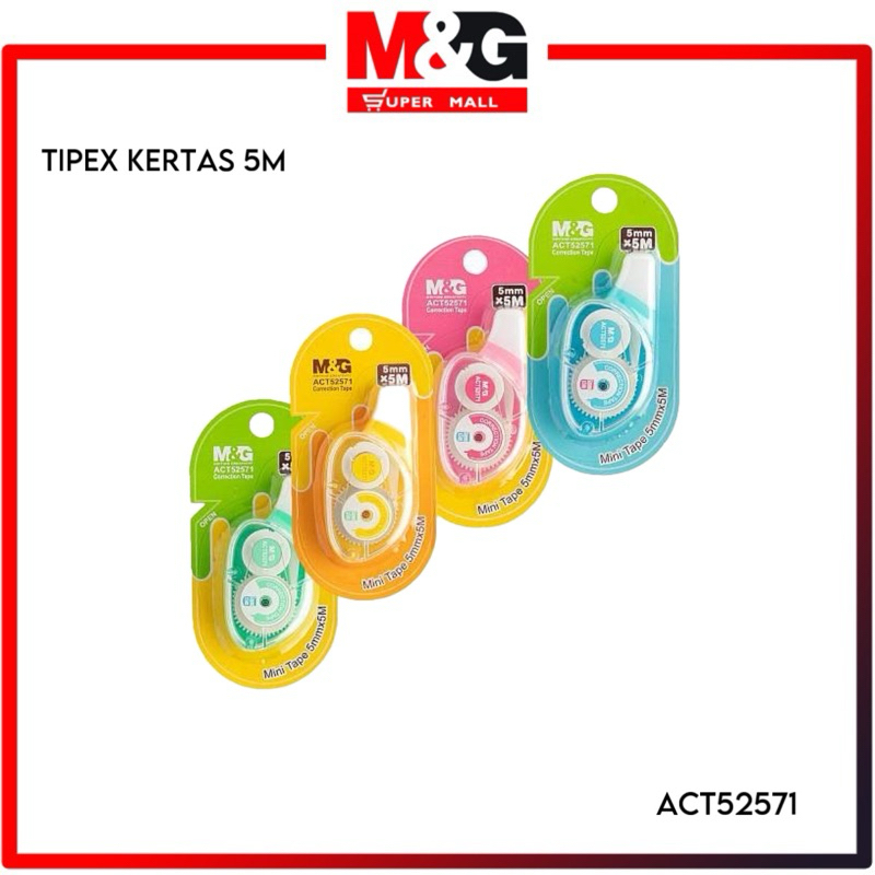

M&G Mini Correction Tape/Tip Ex Kertas/Pita Panjang 5m x Lebar 5mm ACT52571