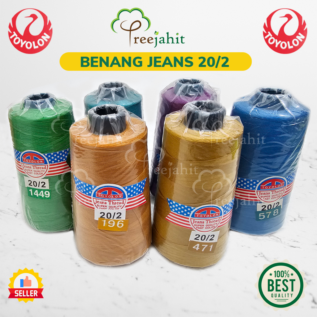 Benang Jahit Jeans Merk Toyolon 20/2 3000Y / Pcs