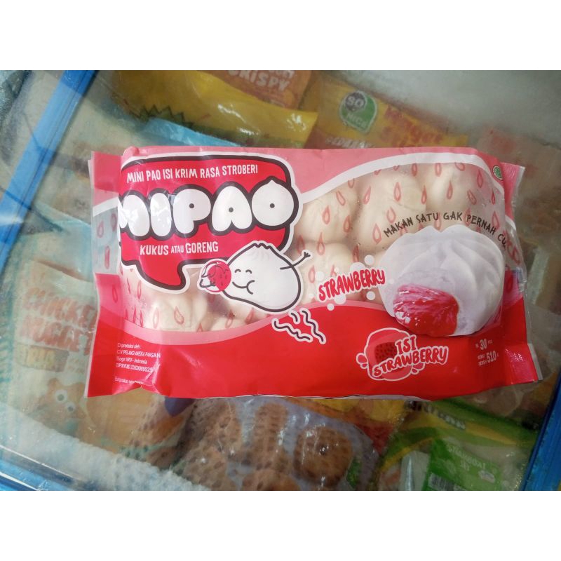 

mipao stawberry 500gram isi 30 mini bapao