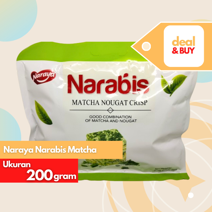 

Naraya Narabis Matcha Nougat Crisp/ Nougat dgn Kukis Teh Hijau 200g