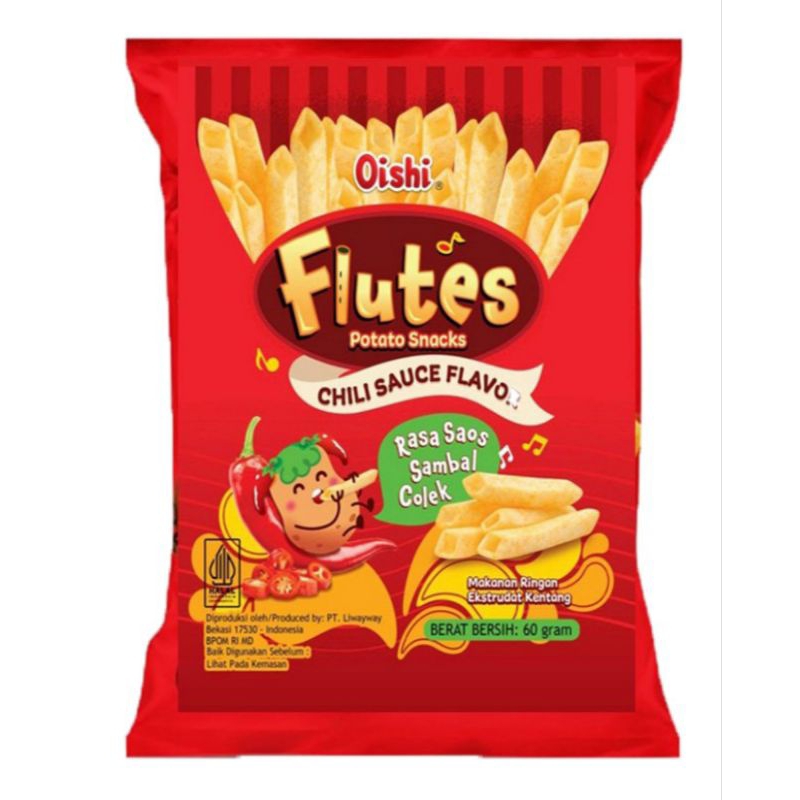 

Oishi Flutes Potato Snack Saus Sambal Colek 60 g