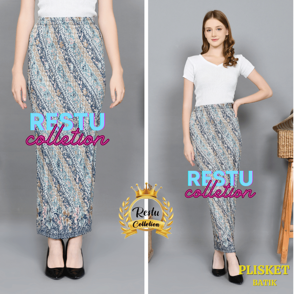 Rok Plisket Batik Panjang / Rok Batik / Rok Kebaya / Rok Wisuda / Bawahan Kebaya / Bawahan Batik Rea