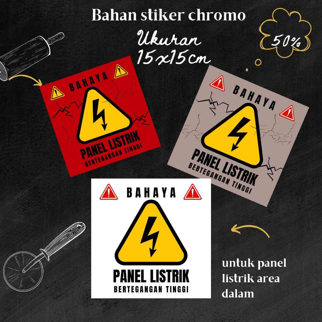 

stiker bahaya danger box panel listrik petunjuk sign peringatan bisa custom gambar / nama pt