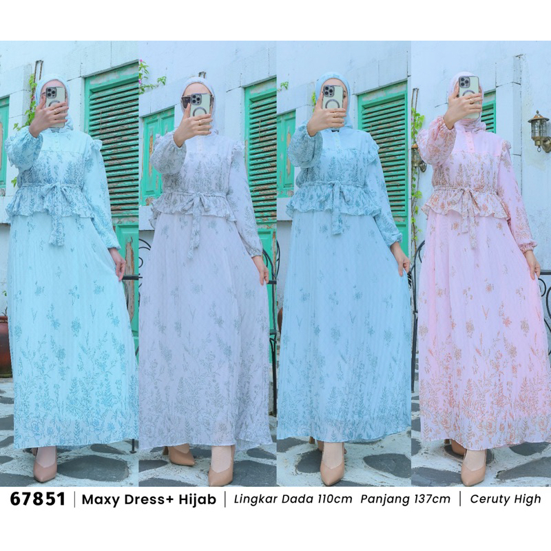 RANIA MAXY DRESS + HIJAB ONESET GAMIS 67851