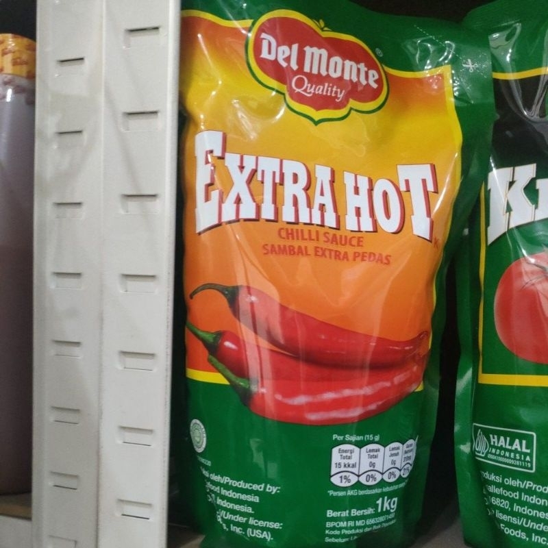 

Saus sambal extra hot Del monte refill 1kg