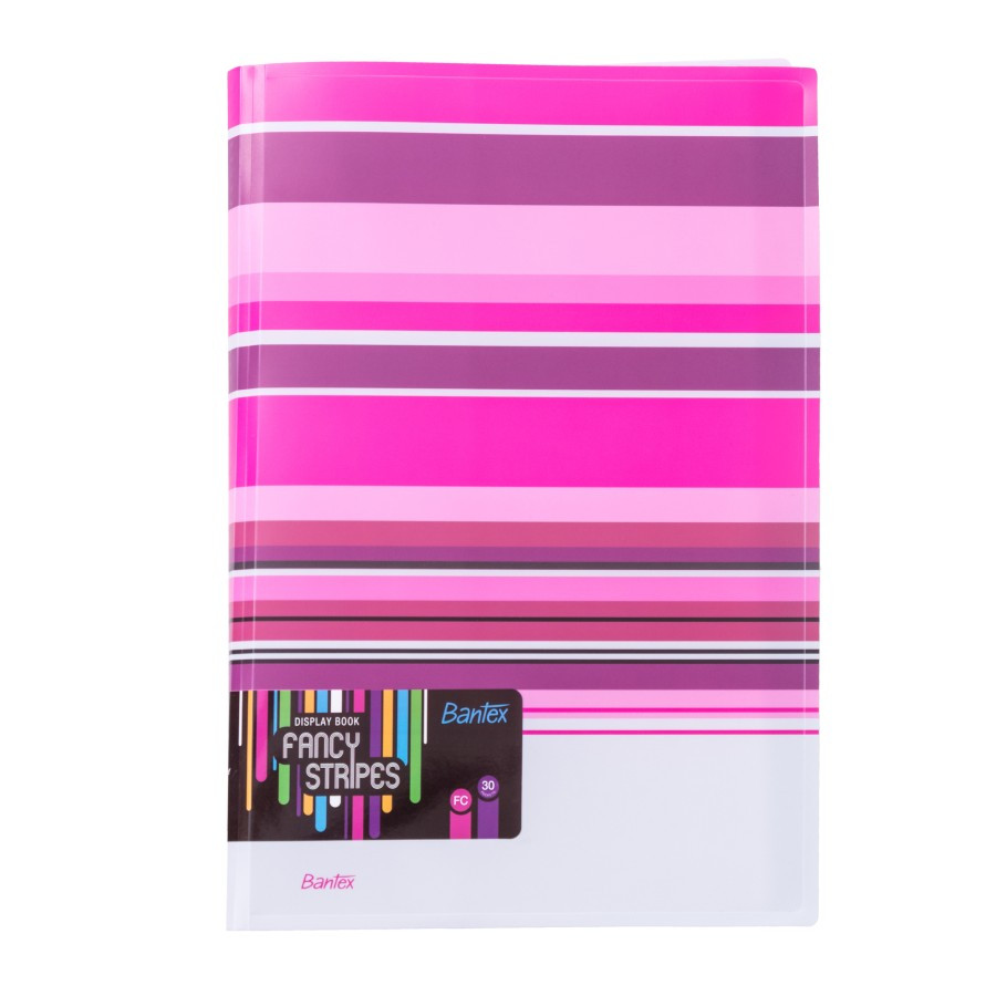 

Bantex Fancy Stripe Display Book (30 Pocket) Folio Pink #3197 19