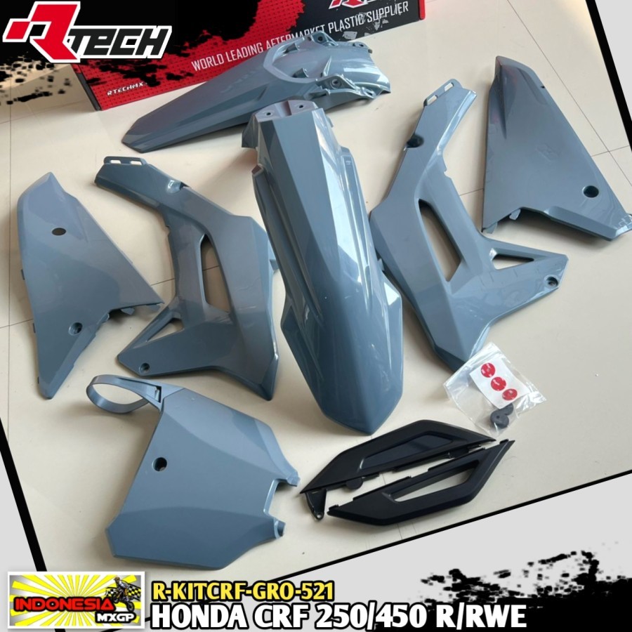HONDA CR - CRF 250 300 450 R RX RWE 2021 2022 2023 2024 - RACETECH RTECH COMPLETE PLASTIK KIT - COVE