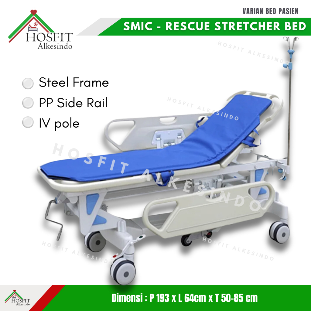 Emergency Bed - Bed Pasien UGD IGD - SMIC Rescue Stretcher Bed - Bed Pasien ICU - Bed UGD