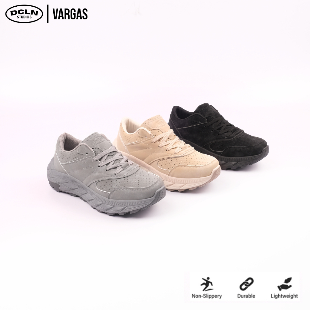 Declan Sepatu Sneakers Outdoor Pria Vargas  01-096 Black Shoes Casual Karet