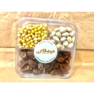 

Sajian oleh oleh haji dan umroh set / kacang arab+pistacio+kurma sukkari+kismis