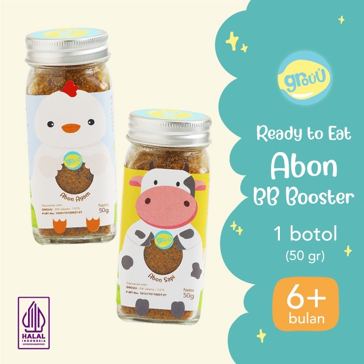

Grouu - Abon Mpasi & Anak (Abon Ayam, Abon Sapi) - BB Booster - NO MSG/makanan mpasi bayi
