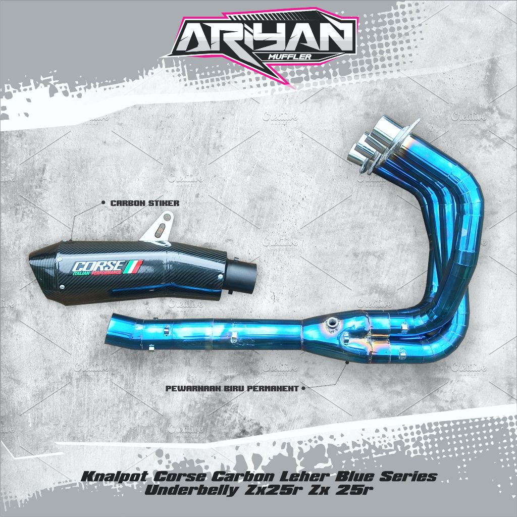 Knalpot Corse Carbon Full System Underbelly Zx25r Zx 25r PNP