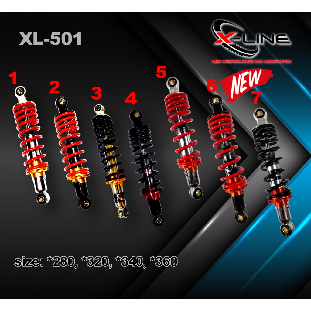 Shock Shok Shockbreaker Xline X-Line X Line Belakang Dual Tipe 501 Motor Bebek Variasi Jupiterz Fizr