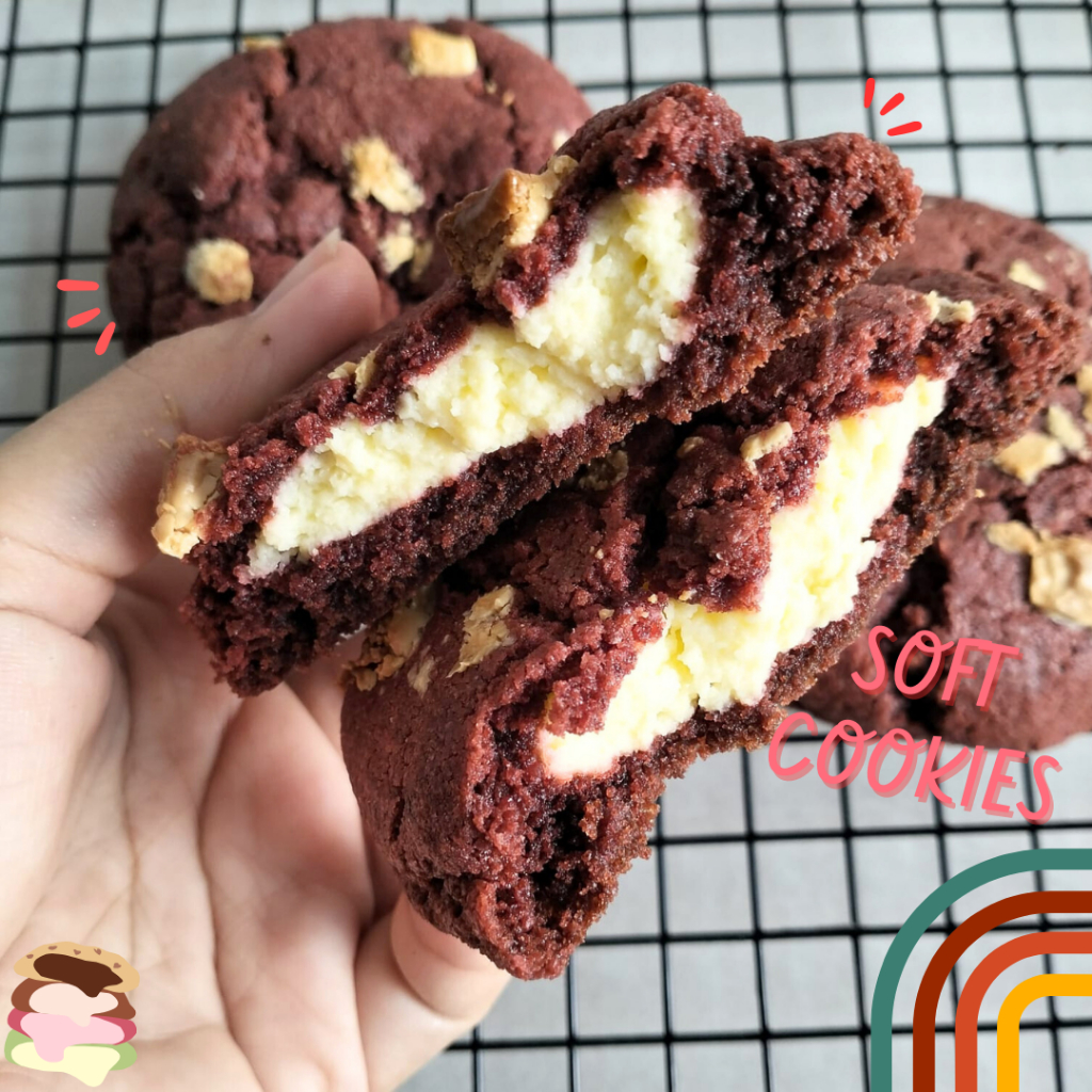 

Best Soft Baked Cookies Red Velvet Chesee Varian Rasa (Min Order 5 pcs)