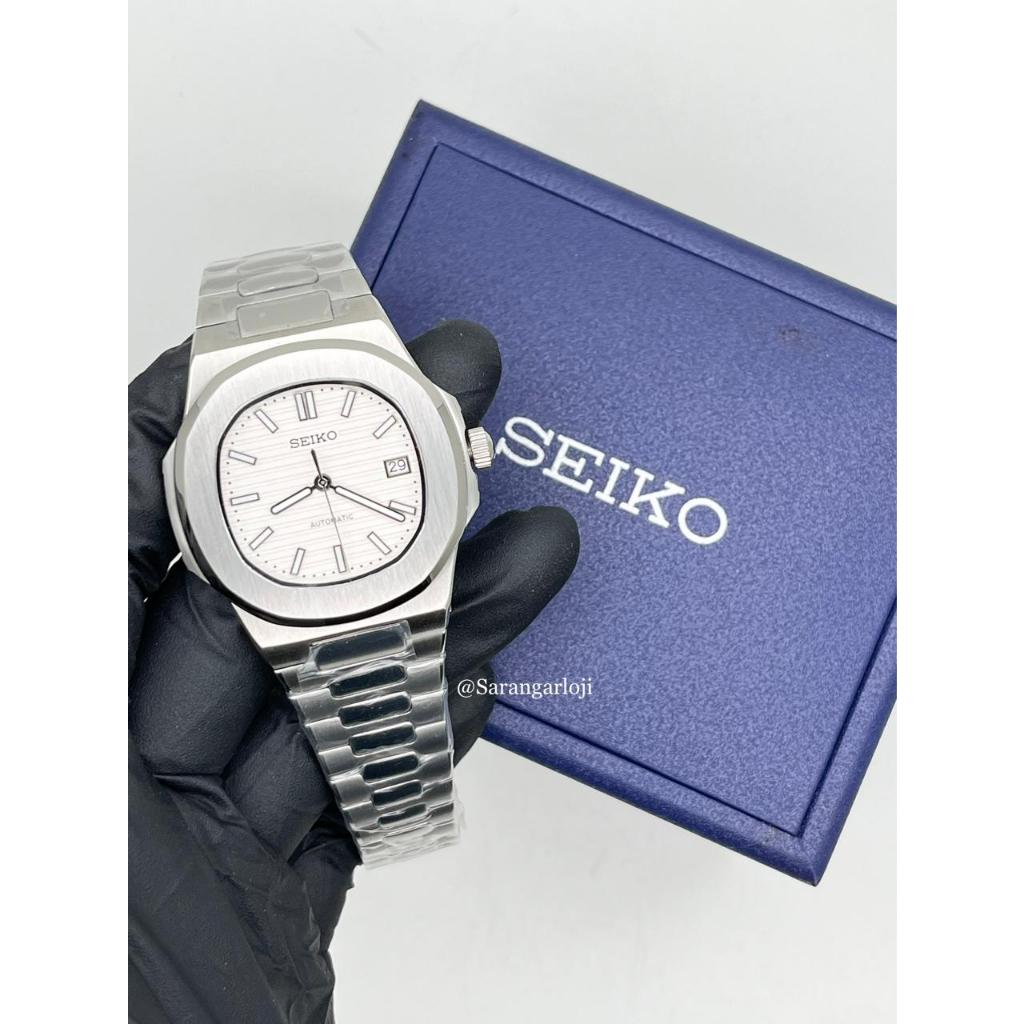 Seiko Mod Nautilus Silver White NH35