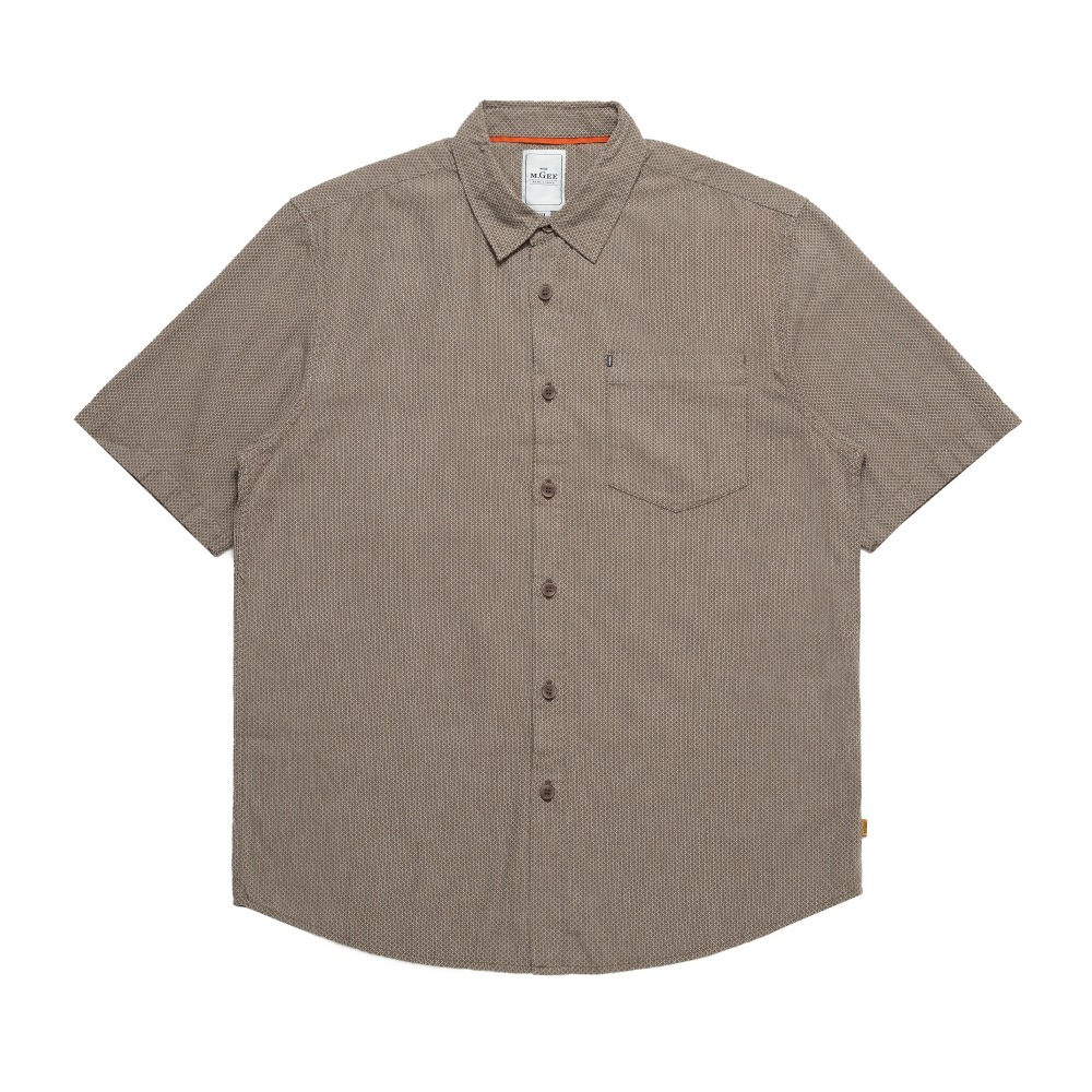 MGee Kemeja Pria Lengan Pendek Motif Polos Shirt ALTO C115 Brown