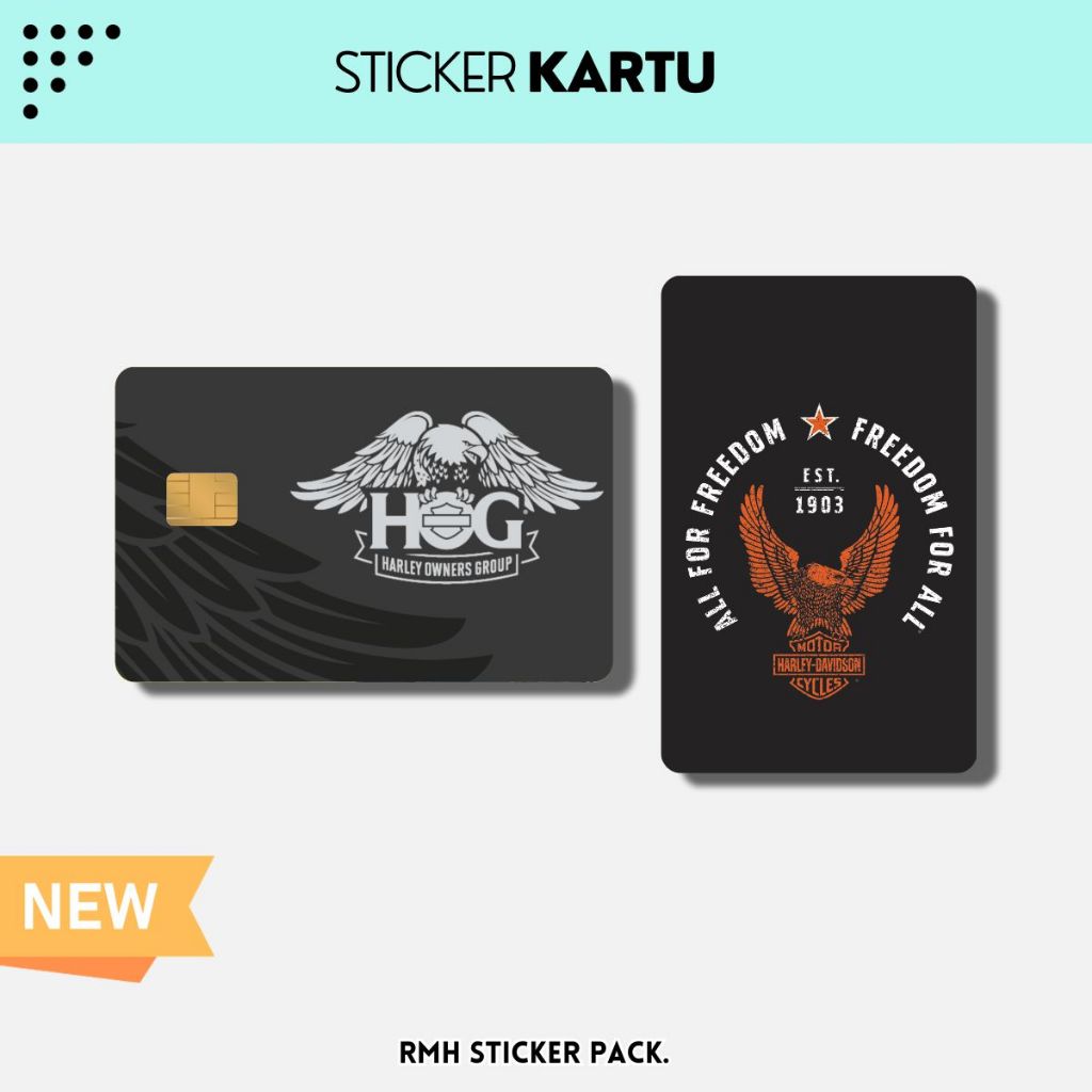 

Sticker Kartu ATM | Flazz | E-M0ney / Skin Card / Garskin Kartu || Tema Harley Davidson