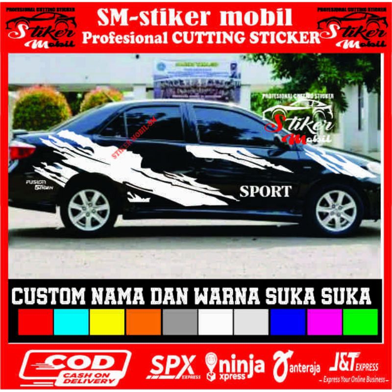 stiker mobil sedan vios mercy corona dll stiker body variasi mobil sticker car