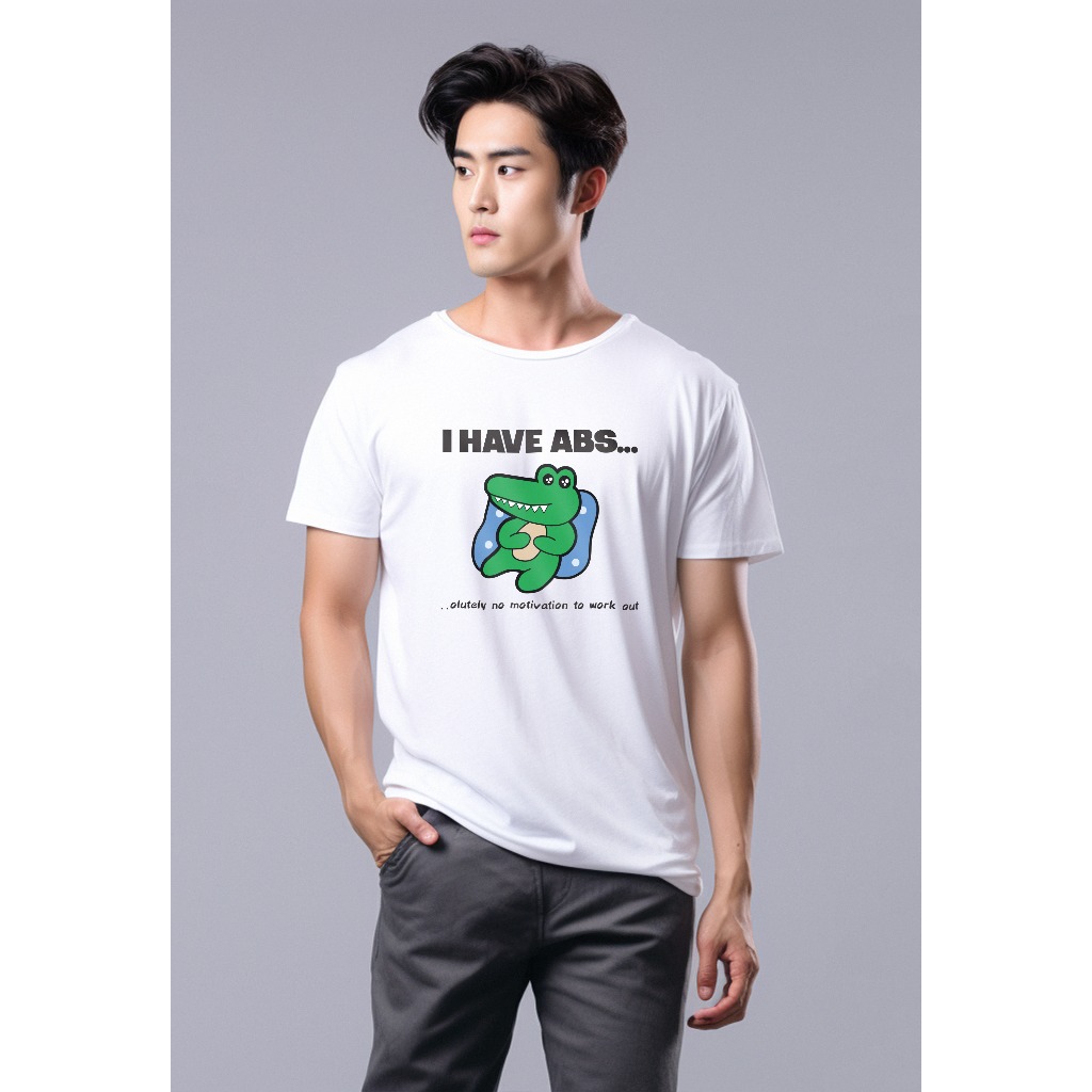 Third Day MTM78 kaos komik anime kocak pria draco i have abs putih