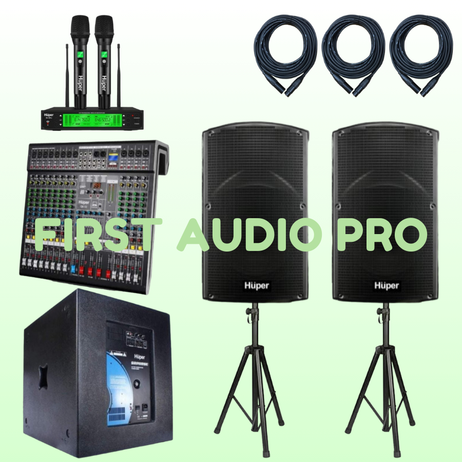 Paket 5 soundsystem outdoor Huper JS12 + Subwoofer SRP118SE + QX12 ORIGINAL HUPER