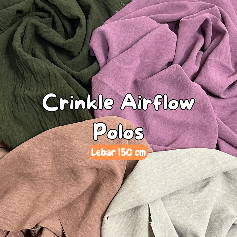 Kain Crinkle Cey airflow Kringkel polos premium (Per 0.5 Meter)