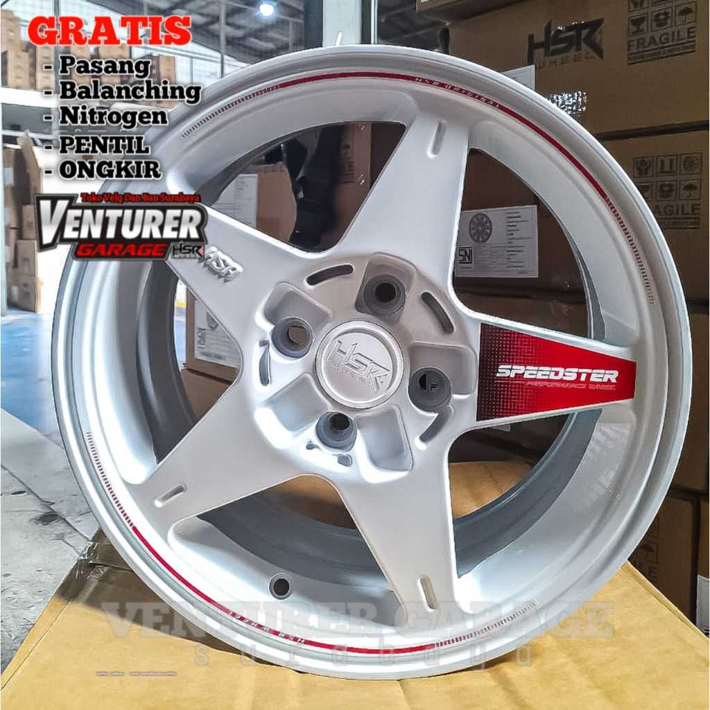 Velg Mobil Ring15 hsr Speedster r15 4x100 putih velg racing ring 15 mobilio vios city brio agya ayla