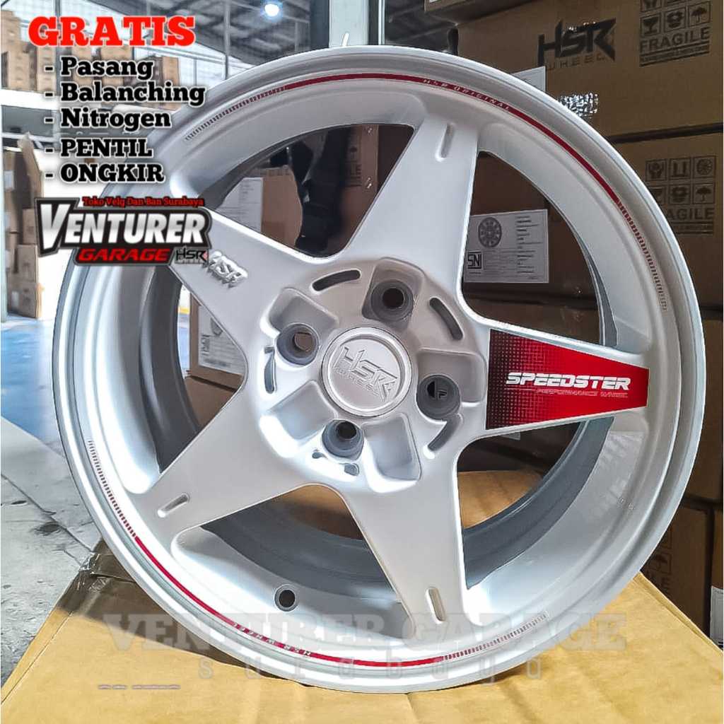 Velg Mobil Ring15 hsr Speedster r15 4x100 putih velg racing ring 15 mobilio vios city brio agya ayla