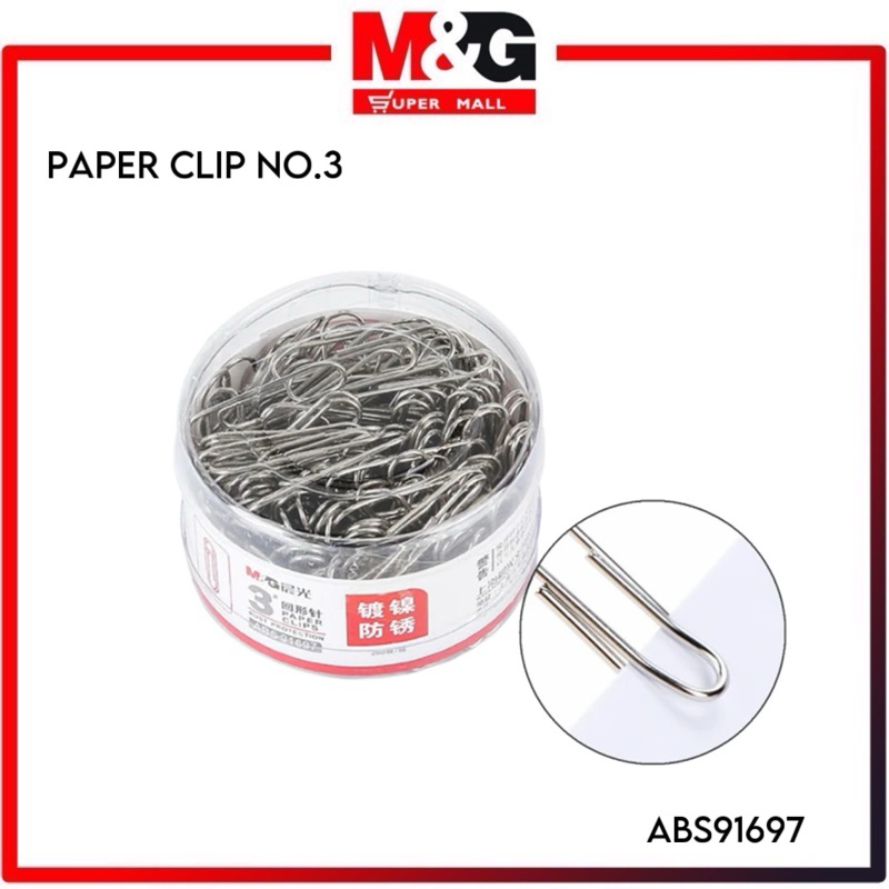 

M&G Silver Paper clips No 3 / M&G Paper Clip No 3 ABS91697