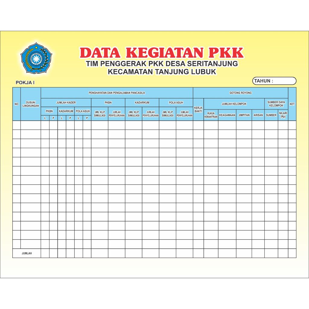 Banner Spanduk Data Kegiatan PKK CUSTOM FREE 