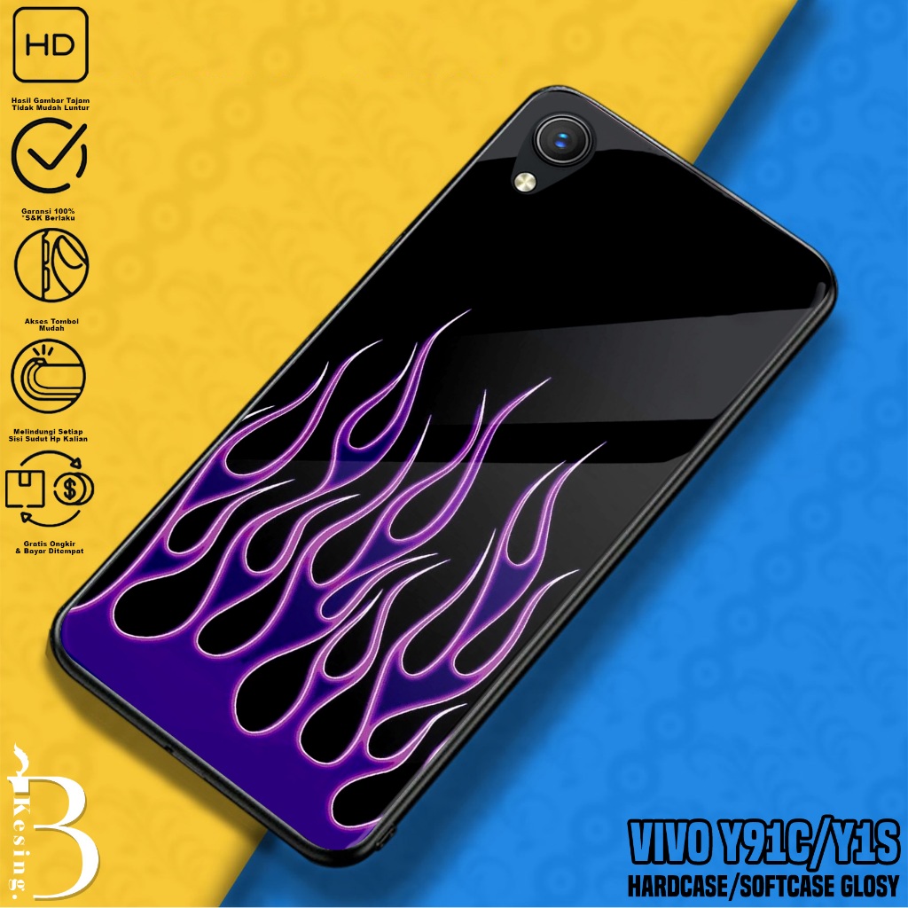 Case VIVO Y91C / Y1S - Casing VIVO Y91C / Y1S Motif FIRE - Silikon Hp VIVO Y91C - Softcase Hp - Kond